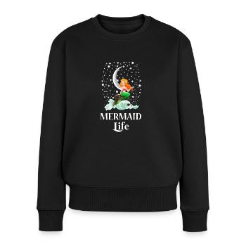 Sirène mer Mermaid idée cadeau cadeau - Pull Premium bio Femme - noir - Devant - Julia (174cm)