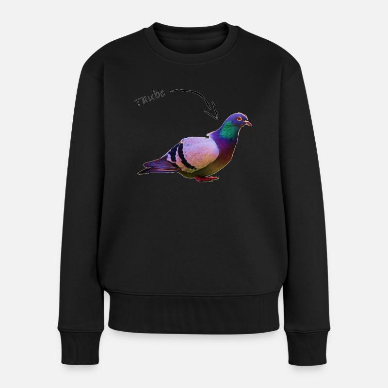 Taube - Frauen Premium Bio Pullover - Schwarz