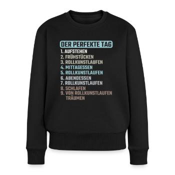 Rollkunstlauf Rollschuhlaufen - Frauen Premium Bio Pullover - Schwarz - Vorne - Julia (174cm)