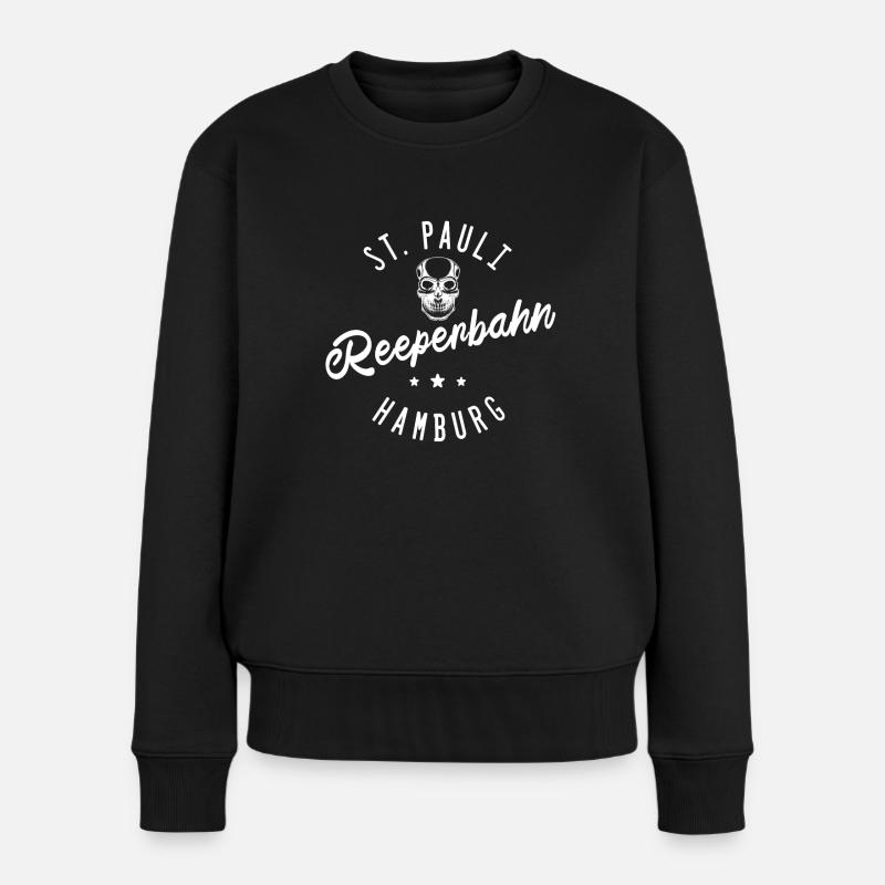 St. Pauli Hamburg Reeperbahn Millerntor - Frauen Premium Bio Pullover - Schwarz