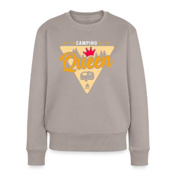 Camping Queen - Pull Premium bio Femme - taupe - Devant - Julia (174cm)