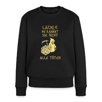 Lustiger RPG Spruch - D20 DM Rollenspiel - Frauen Premium Bio Pullover - Schwarz - Vorne - Julia (174cm)