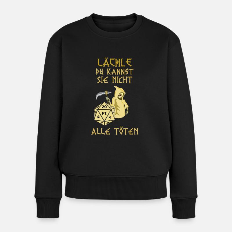 Lustiger RPG Spruch - D20 DM Rollenspiel - Frauen Premium Bio Pullover - Schwarz