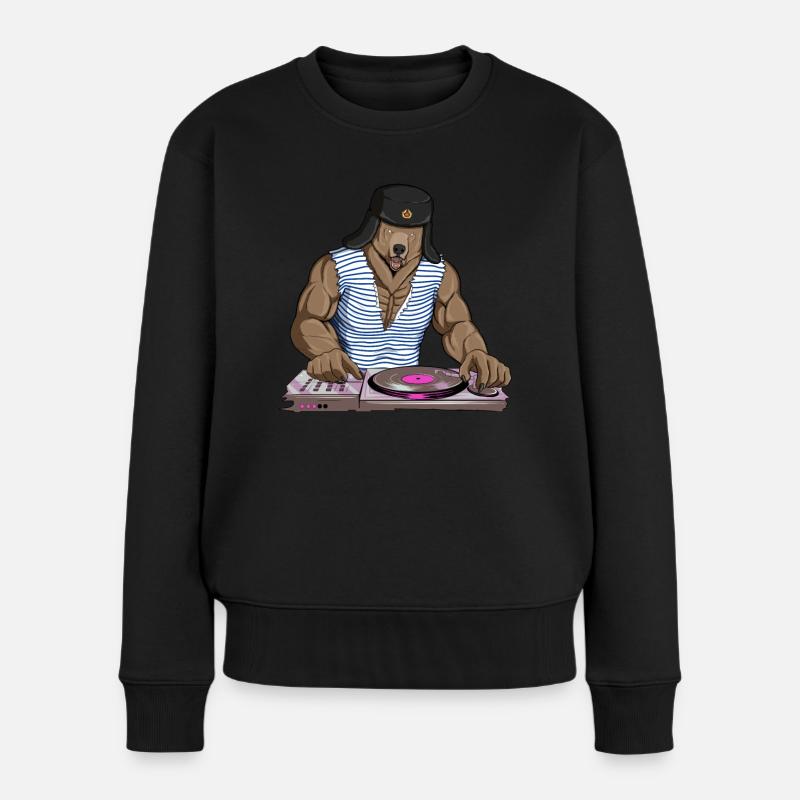 Ours de diskjockey russe - Pull Premium bio Femme - noir