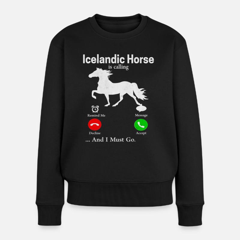Islandpferde toelt Isi Geschenk - Frauen Premium Bio Pullover - Schwarz