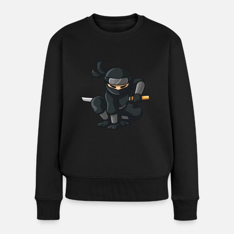 Ninja with katana - Women's Premium Organic Jumper - black