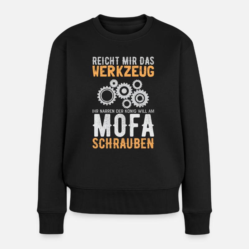 Mofa Werkzeug Spruch - Moped Simson Geschenkidee - Frauen Premium Bio Pullover - Schwarz