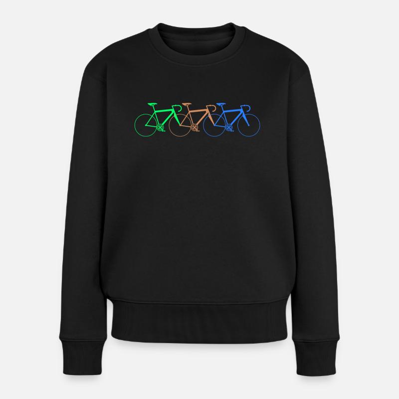 3 Bunte Rennräder - Frauen Premium Bio Pullover - Schwarz