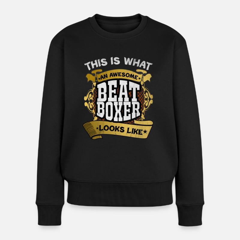 Beatbox - Frauen Premium Bio Pullover - Schwarz