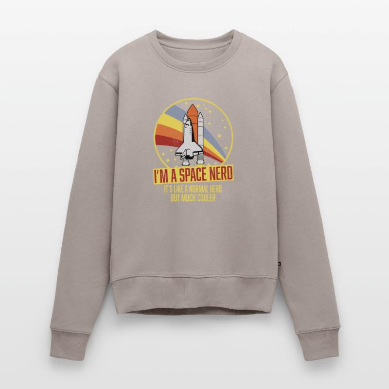 Navette spatiale drôle rétro astronome nerd de l'espace Pull Premium bio Femme