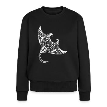 Maori Rochen New Neuseeland Kiwi Haka Kia Design - Frauen Premium Bio Pullover - Schwarz - Vorne - Julia (174cm)