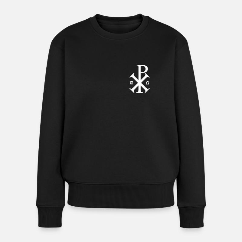 Jesus Chi Rho Das Christusmonogramm - Frauen Premium Bio Pullover - Schwarz