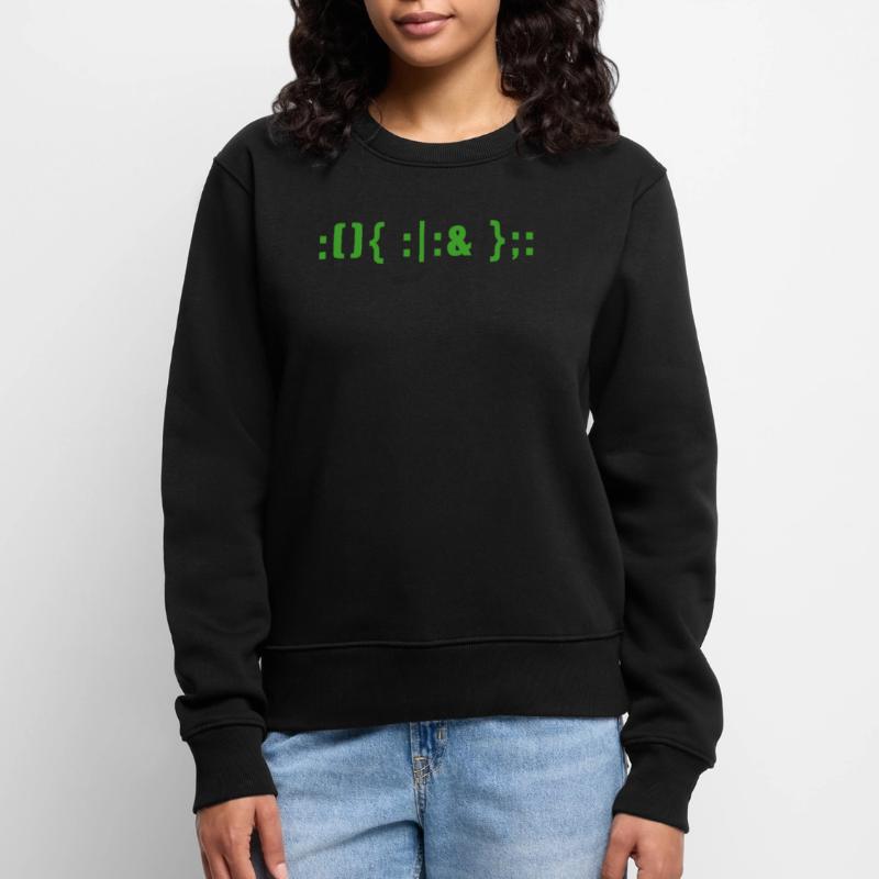 Hacker Fork Bomb Linux Bash Kommando Programmierer Frauen Premium Bio Pullover