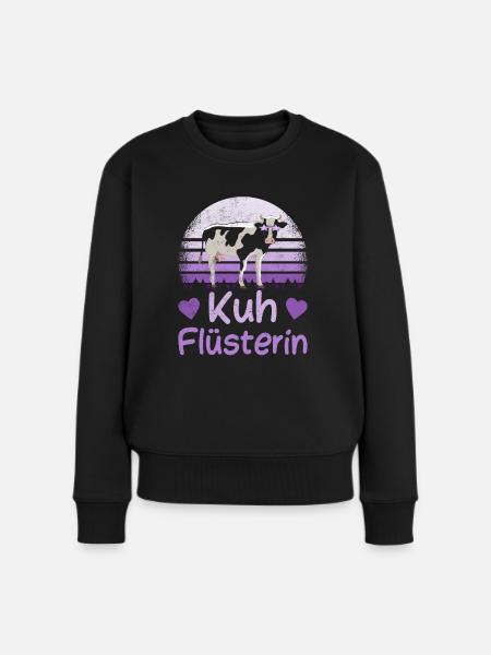 Kuh Flüsterin Kühe Landwirtin Geschenk - Frauen Premium Bio Pullover - Schwarz