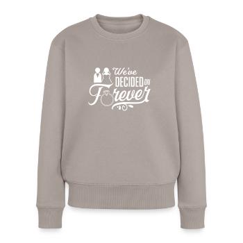 Verlobter Heiratsantrag Verlobt antrag Verlobung - Frauen Premium Bio Pullover - Taupe - Vorne - Julia (174cm)