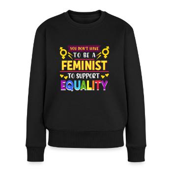 Feminist - Frauen Premium Bio Pullover - Schwarz - Vorne - Julia (174cm)