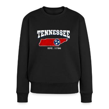 Tennessee est. 1796 - Frauen Premium Bio Pullover - Schwarz - Vorne - Julia (174cm)