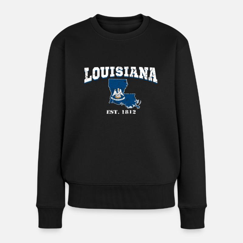 Louisiana USA - Frauen Premium Bio Pullover - Schwarz