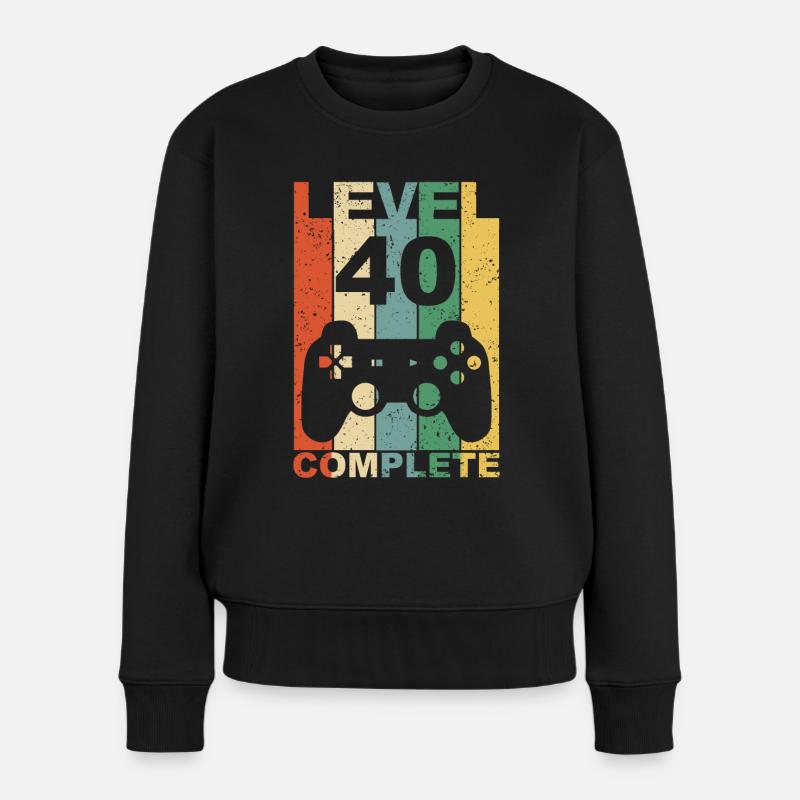 40e anniversaire Niveau 40 ans terminé - Pull Premium bio Femme - noir