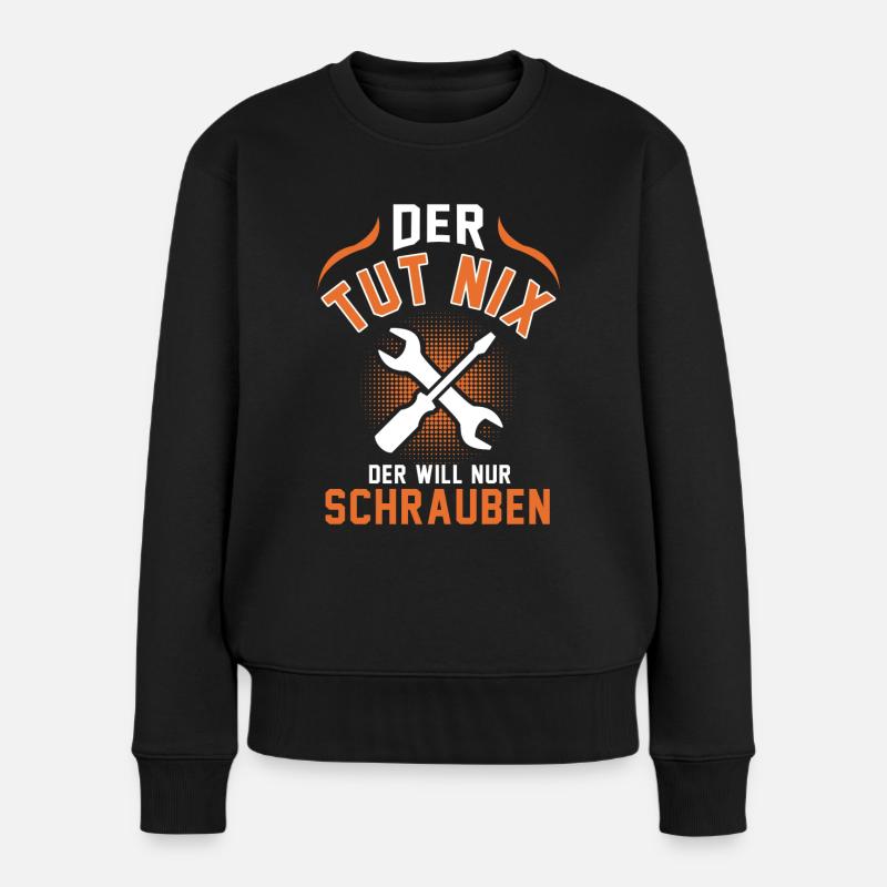 Schrauber Werkstatt Mechaniker Mechatroniker - Frauen Premium Bio Pullover - Schwarz