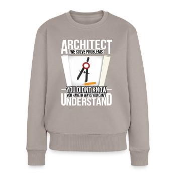 architecte - Pull Premium bio Femme - taupe - Devant - Julia (174cm)