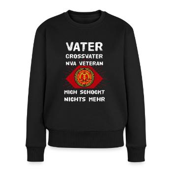 DDR Vater Großvater NVA Veteran - Frauen Premium Bio Pullover - Schwarz - Vorne - Julia (174cm)