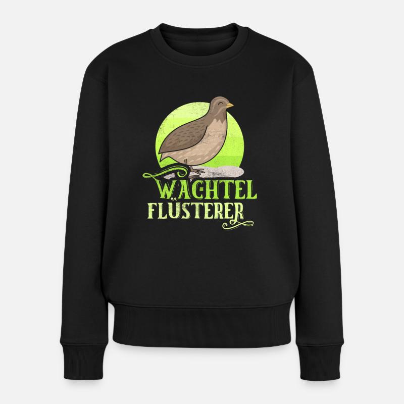 Wachtel Flüsterer - Frauen Premium Bio Pullover - Schwarz