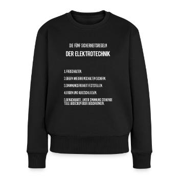 die fünf Sicherheitsregeln der Elektrotechnik - Frauen Premium Bio Pullover - Schwarz - Vorne - Julia (174cm)