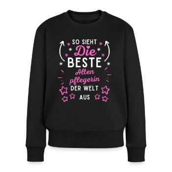 Altenpflegerin Altenheim Geschenkidee Geburtstag - Frauen Premium Bio Pullover - Schwarz - Vorne - Julia (174cm)