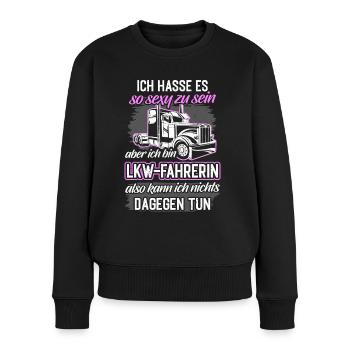 Truckerin LKW-Fahrerin Geschenk - Frauen Premium Bio Pullover - Schwarz - Vorne - Julia (174cm)