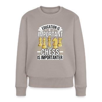Chess Board Game - Women's Premium Organic Jumper - taupe - Front - Julia (174cm)