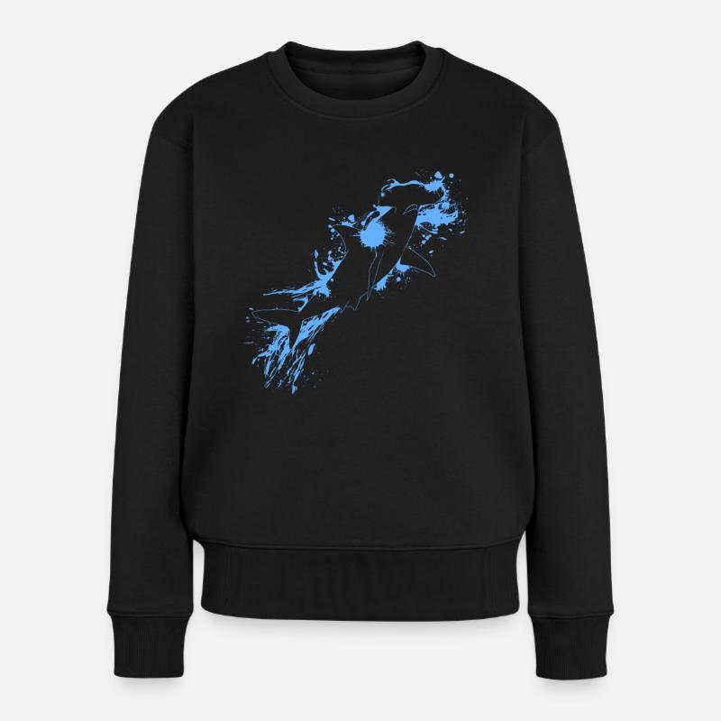 Hammerhead Fish - Women's Premium Organic Jumper - black