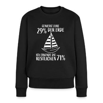 Segeln Boot Kapitän lustiger Spruch Segelschiff - Frauen Premium Bio Pullover - Schwarz - Vorne - Julia (174cm)