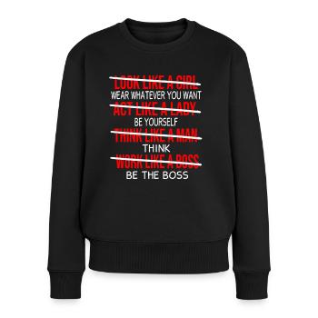 Cadeau féministe féministe féministe - Pull Premium bio Femme - noir - Devant - Julia (174cm)