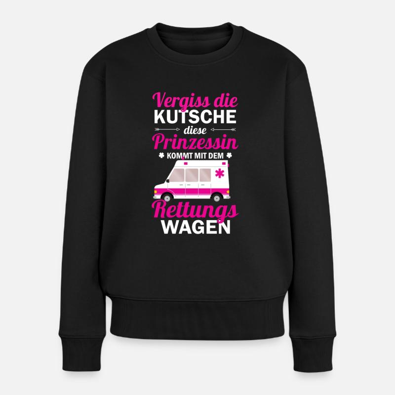 Sanitäterin Notärztin Rettungsdienst Geschenk - Frauen Premium Bio Pullover - Schwarz