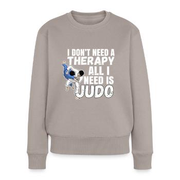 Judo - Frauen Premium Bio Pullover - Taupe - Vorne - Julia (174cm)