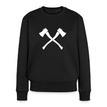 Äxte Holzfäller Axt - Frauen Premium Bio Pullover - Schwarz - Vorne - Julia (174cm)