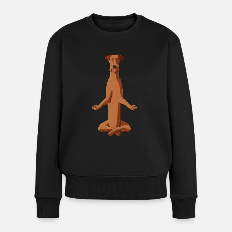 Meditating Irish Terrier Dog - Women's Premium Organic Jumper - black