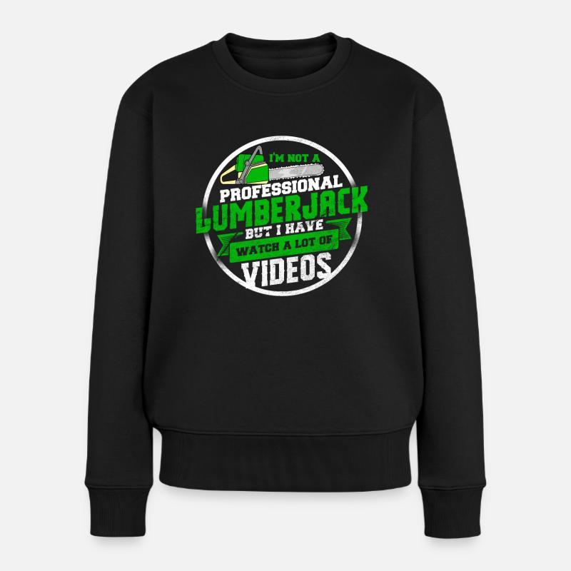 Holzfäller - Frauen Premium Bio Pullover - Schwarz