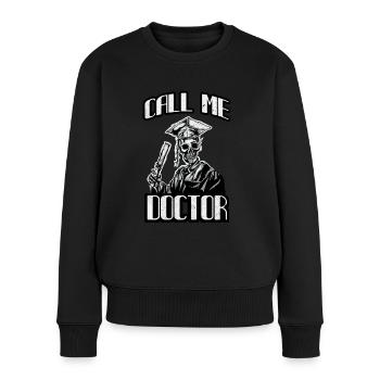 Doctorat de doctortor doctor - Pull Premium bio Femme - noir - Devant - Julia (174cm)