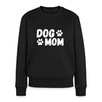 Dog Mom Hundeliebhaber Hundehalter Hund Pfote Herz - Frauen Premium Bio Pullover - Schwarz - Vorne - Julia (174cm)