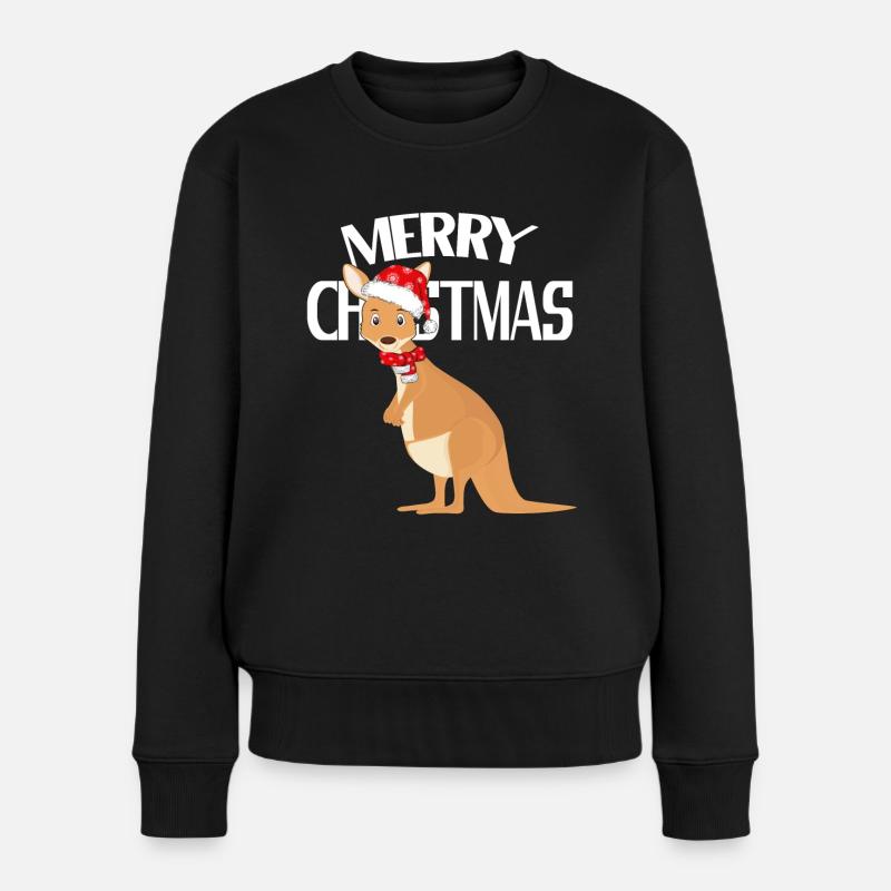Australske jul kænguru - Premium økologisk sweatshirt til kvinder - sort