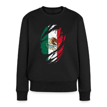 Drapeau & blasons du Mexique - Pull Premium bio Femme - noir - Devant - Julia (174cm)