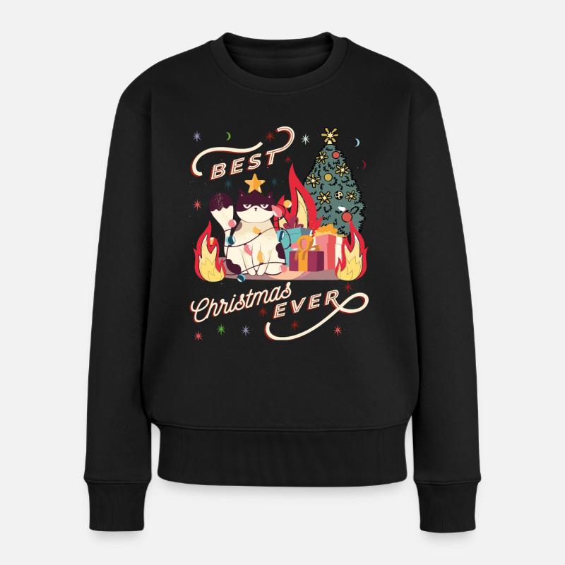 Chaos de chats de Noël - Pull Premium bio Femme - noir
