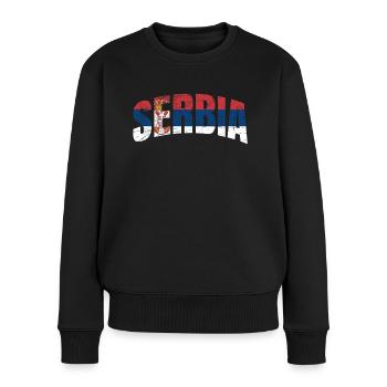Fan de Serbie - Pull Premium bio Femme - noir - Devant - Julia (174cm)