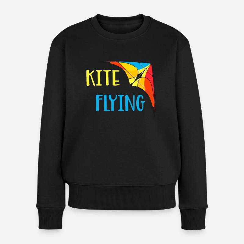 Drachenfliegen Flugdrachen Lenkdrache Geschenk - Frauen Premium Bio Pullover - Schwarz