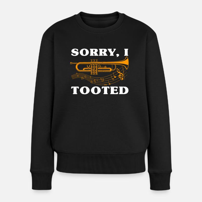 Trompeten T-Shirt Geschenk Trompeter - Frauen Premium Bio Pullover - Schwarz