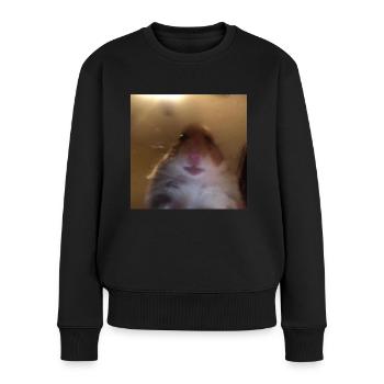 Hamster Handy Frontkamera - Lustiges Dank Meme - Frauen Premium Bio Pullover - Schwarz - Vorne - Julia (174cm)
