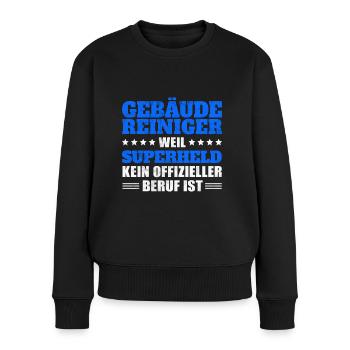 Gebäudereiniger Fensterputzer - Superheld - Frauen Premium Bio Pullover - Schwarz - Vorne - Julia (174cm)
