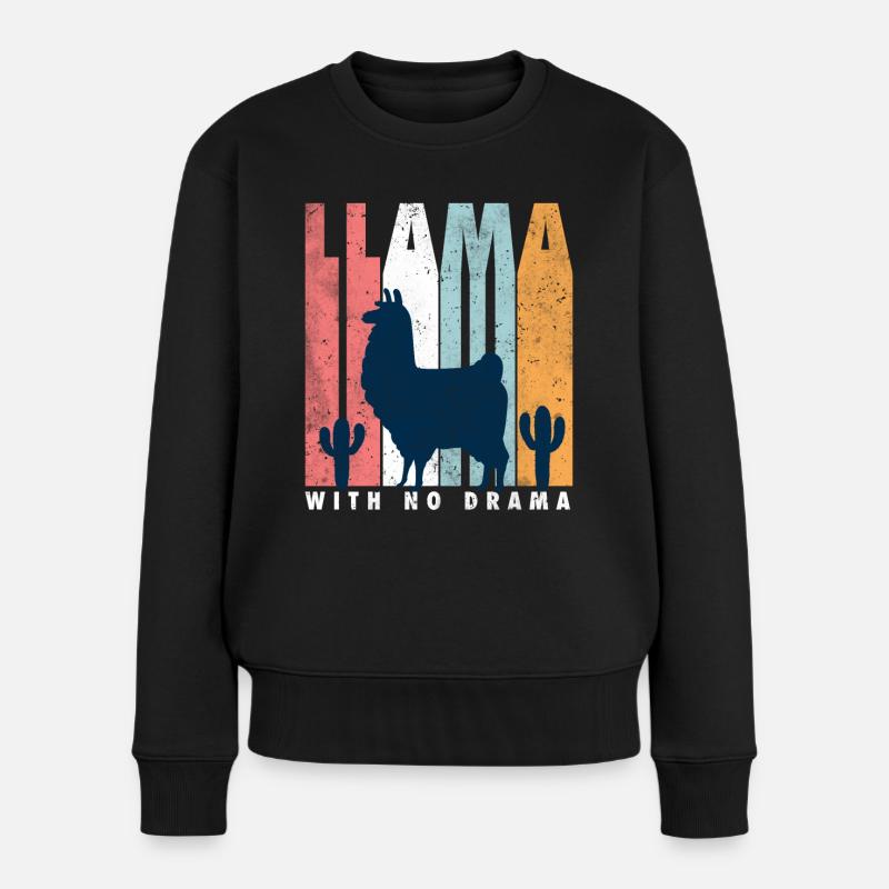 Lama sans drame Idée cadeau Lama - Pull Premium bio Femme - noir